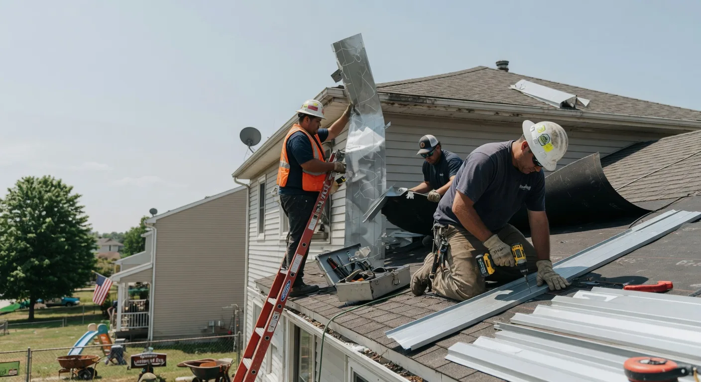 Storm Damage Metal Roof Repair in Mauckport, IN